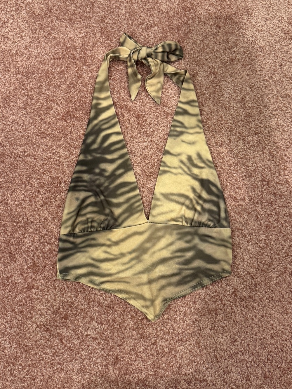 Zebra print halter top